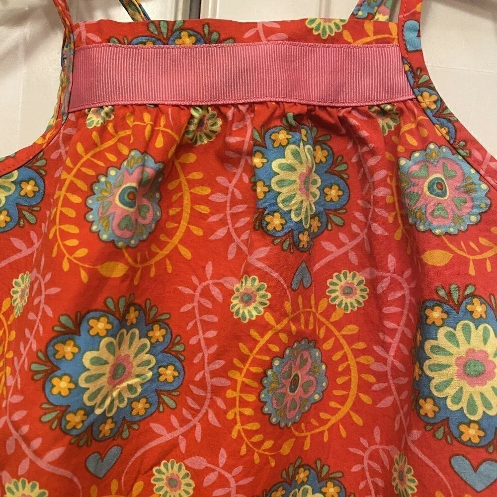 80‎ Hanna Andersson Sz 2 Girl’s Pink Orange Cotton Pillowcase Dress